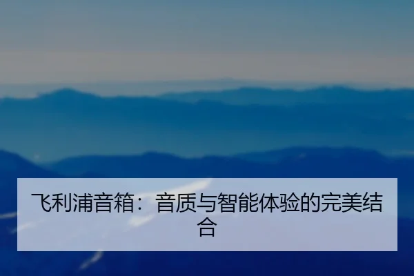 飞利浦音箱：音质与智能体验的完美结合